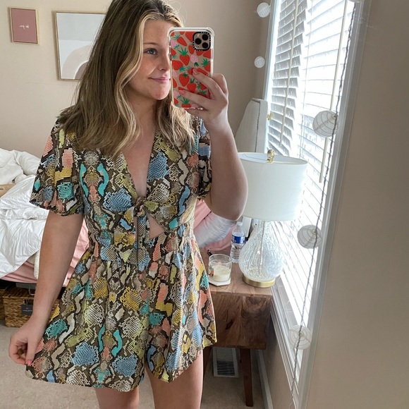 Peach Love California Pants - Peach Love Snake Romper